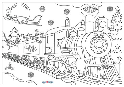 printable christmas train coloring pages  kids