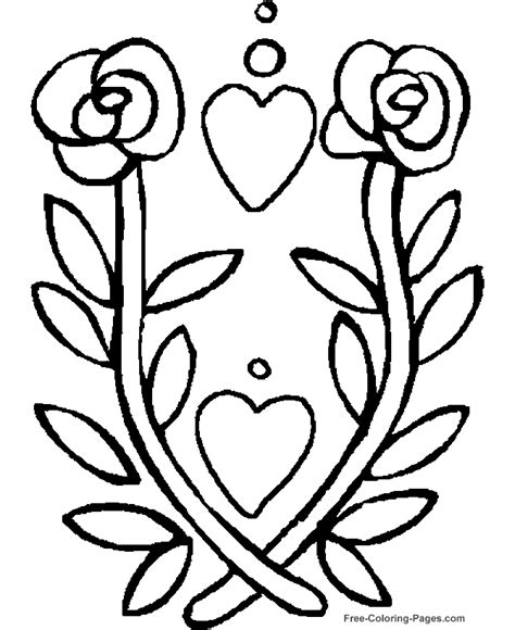 rose coloring pages flowers