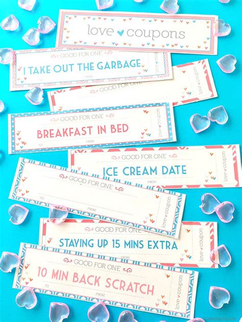 printable love coupons perfect  valentine gift