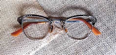 true vintage horn rimmed eyeglasses frame only no lenses etsy