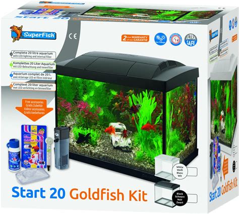 bolcom superfish start  goldfish kit aquarium led zwart      cm