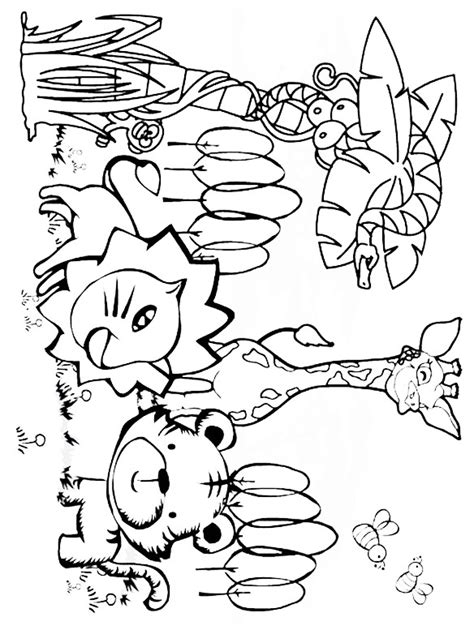 printable jungle animal coloring pages  getcoloringscom