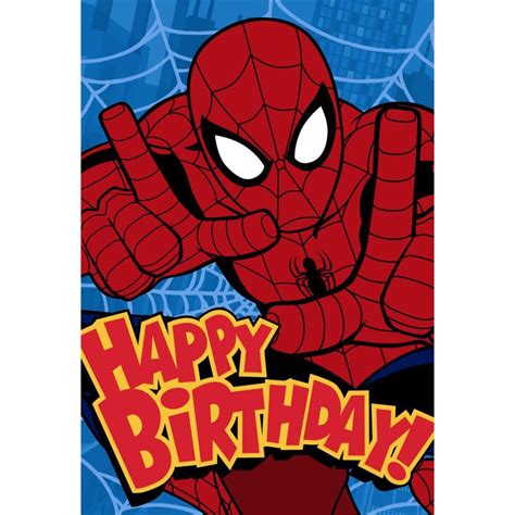 happy birthday spiderman birthday card  character brands