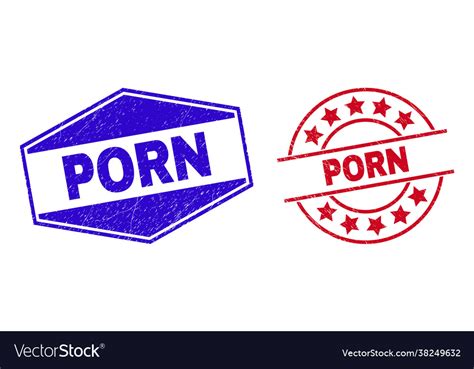 porn unclean badges in circle and hexagonal forms vector image
