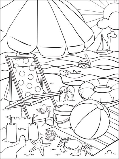 beach adult coloring pages