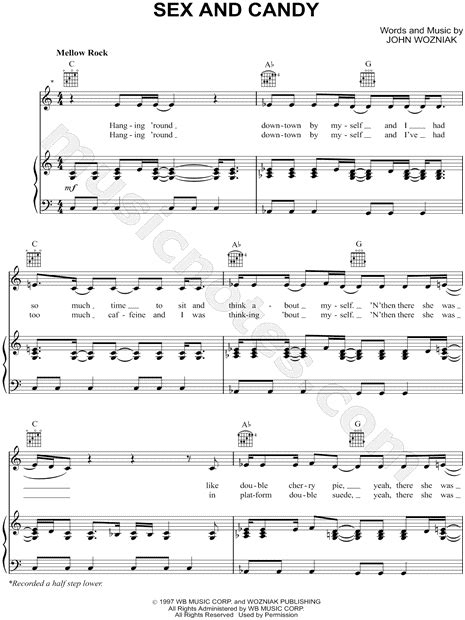 marcy playground sex and candy sheet music in c major transposable download and print sku