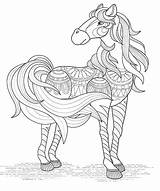Horse Coloring Pages Mandala Adult sketch template