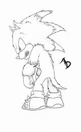 Sonic Werehog Werewolf sketch template