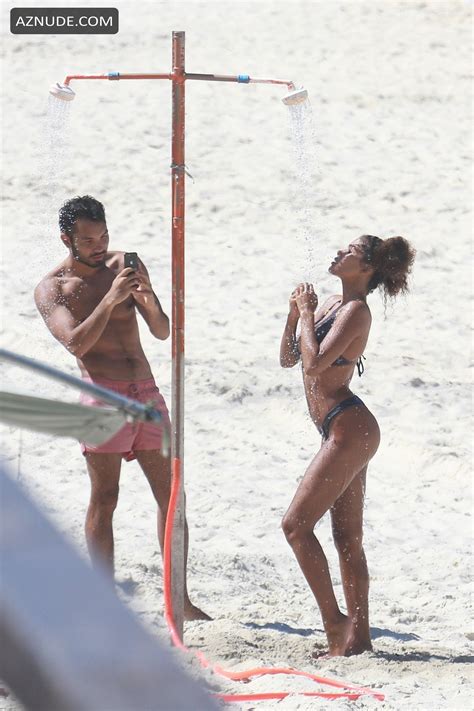Tina Kunakey Sexy With Vincent Cassel At The Beach In