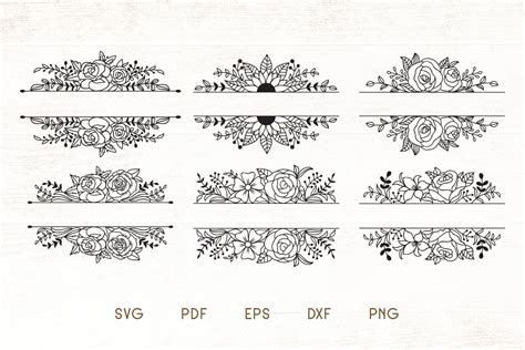 floral split monogram divider frames svg vector monograms  xxx hot girl