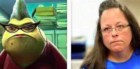 Some Genius Mashed Up Kim Davis And Roz From Monsters Inc