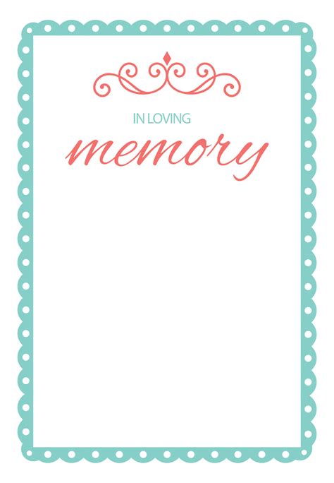 printable  loving memory cards printable templates