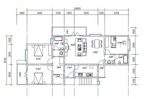 autocad house ground floor plan drawing dwg file cadbull