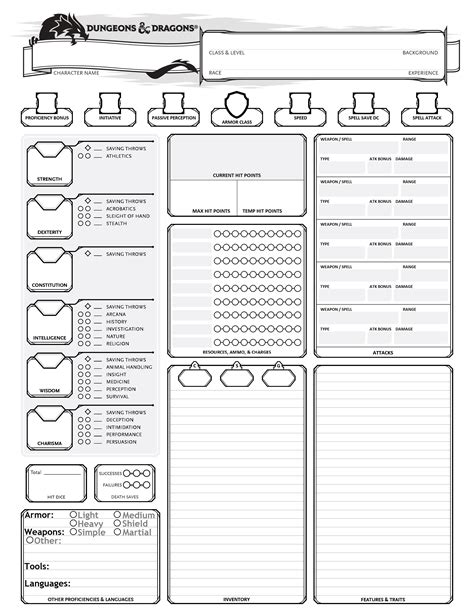 printable dnd character sheets
