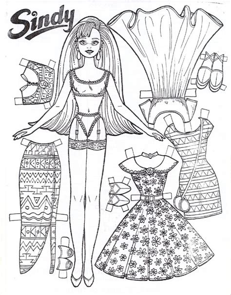 printable paper doll coloring pages  kids