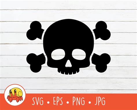 Skull And Crossbones Svg Vector Jolly Roger Cut File For Etsy