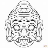 Ravana Mask Oni sketch template