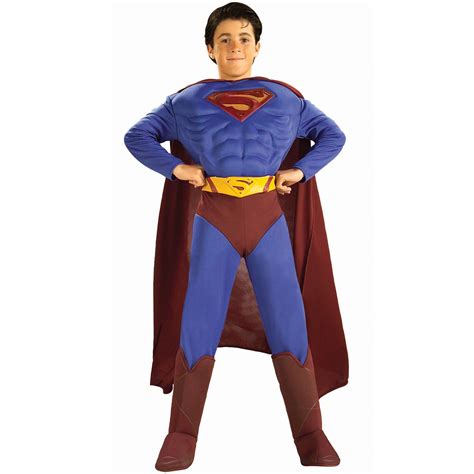 kids superman returns deluxe muscle boys costume   costume