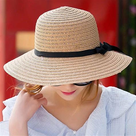 floppy foldable ladies women straw beach sun summer hat