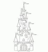 Castle Coloring Pages Disney Princess Kids Castles Walt Disneyland Template Coloringme Printable sketch template