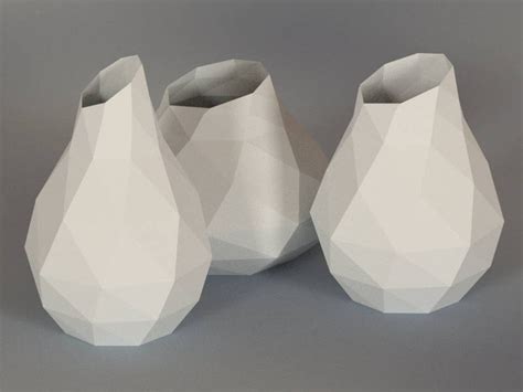 printable diy template  vase  poly paper model  etsy paper vase diy template diy