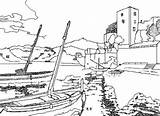 Hafen Seaside Ausmalen sketch template