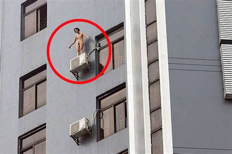 Naked Woman Climbs Onto 11th Floor Air Conditioning Unit
