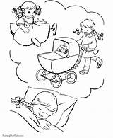 Coloring Pages Christmas Eve Dreaming Kids Doll Printing Help Print Kid sketch template