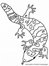 Gila Monster Coloring Pages Animal Crafts Desert Kindergarten Animals Zoo Drawings Designlooter Choose Board Explore sketch template