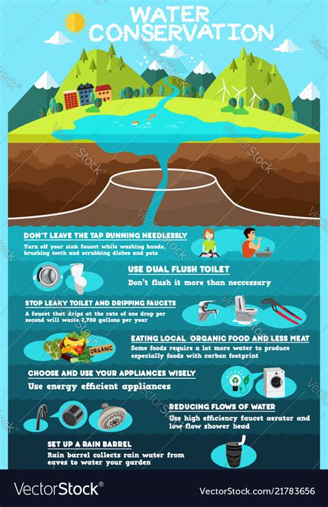 Infographic Water Conservation Royalty Free Vector Image