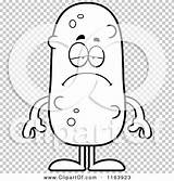 Mascot Pickle Depressed Outlined Coloring Cartoon Vector Cory Thoman sketch template