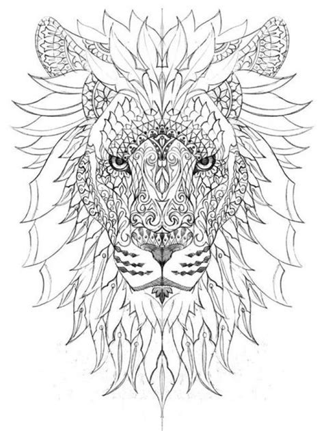 impressive dodle art  lion difficult coloring pages  adults