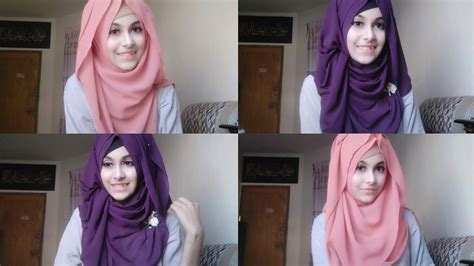 easy hijab tutorial  viscose georgette ft orna hizab