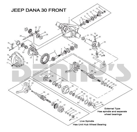 jeep dana  front axle  differential parts