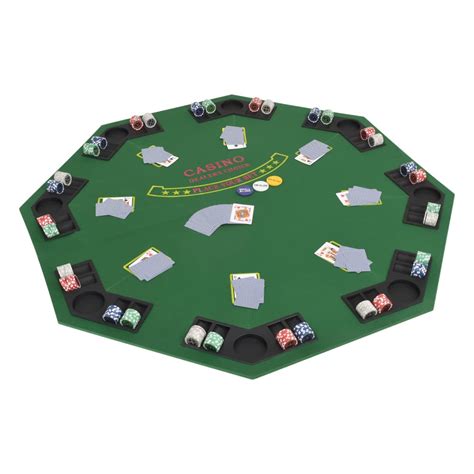foldbar pokerbordplade til  spillere ottekantet gron hjemshopdk
