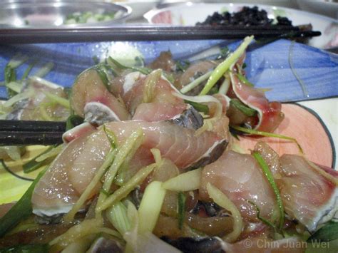 raw haruan snakehead sashimi  porridge