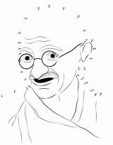 Gandhi Jayanti Mahatma Dots Activities Idol Dot Charkha K4 Bapu sketch template