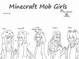 Minecraft Coloring Pages Girl Mob Girls Spider Skins Drawing Deviantart Getcolorings Print Getdrawings Col Printable Color sketch template