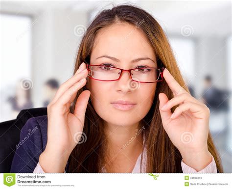 Beautiful Business Woman With Glasses Royalty Free Stock Images Image