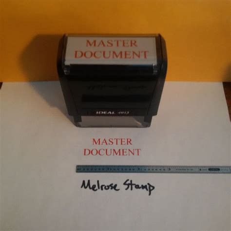 master document rubber stamp  office   inking melrose stamp