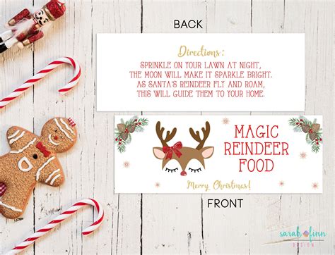 reindeer food bag topper printable file instant  etsy magic