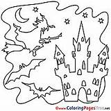 Coloring Halloween Pages Castle Hits sketch template