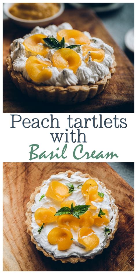 peach curd tarts with basil whipped cream the novice