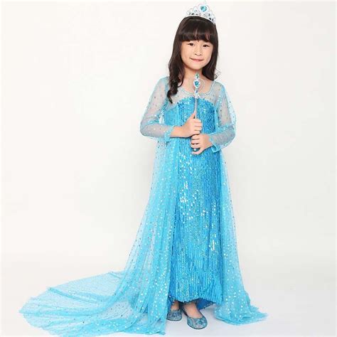 Girls Disney Frozen Elsa Princess Dress Costume Halloween