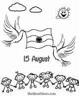 Independence Clipart Drawing Indian Kids Children Activity India August Coloring Pages Happy Easy Drawings Poster Worksheets Activities Decoration Kindergarten Getdrawings sketch template