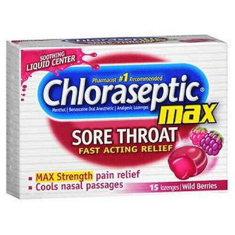 chloraseptic max sore throat lozenges wild berries 15 e ebay