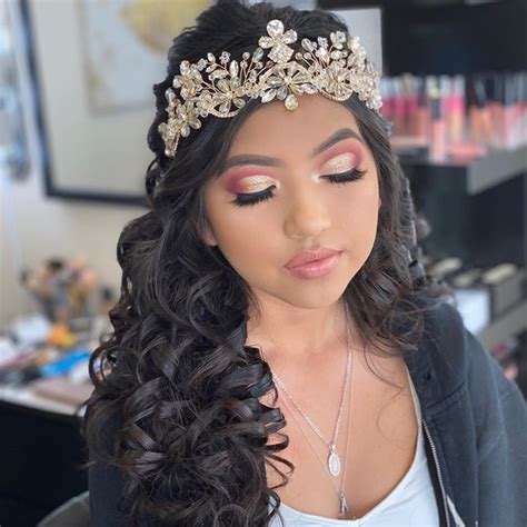 pin  zorayda denise  prom makeup  quinceanera hairstyles