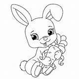 Rabbit Coloring Color Pages Kids Children Print Funny Animals sketch template