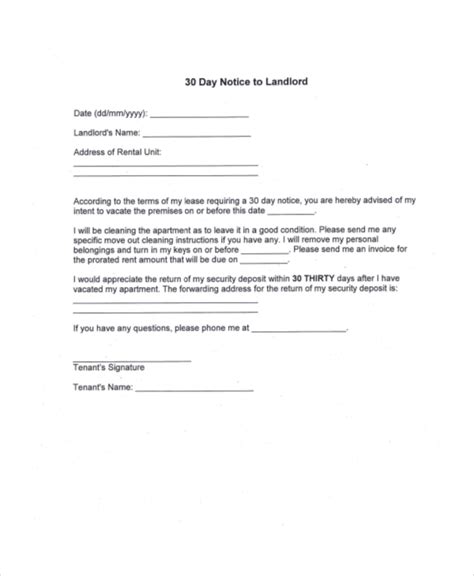 day notice letter  landlord mt home arts