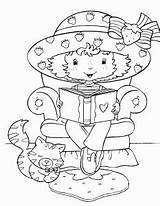 Strawberry Shortcake Coloring Pages Kids Printable Simple sketch template